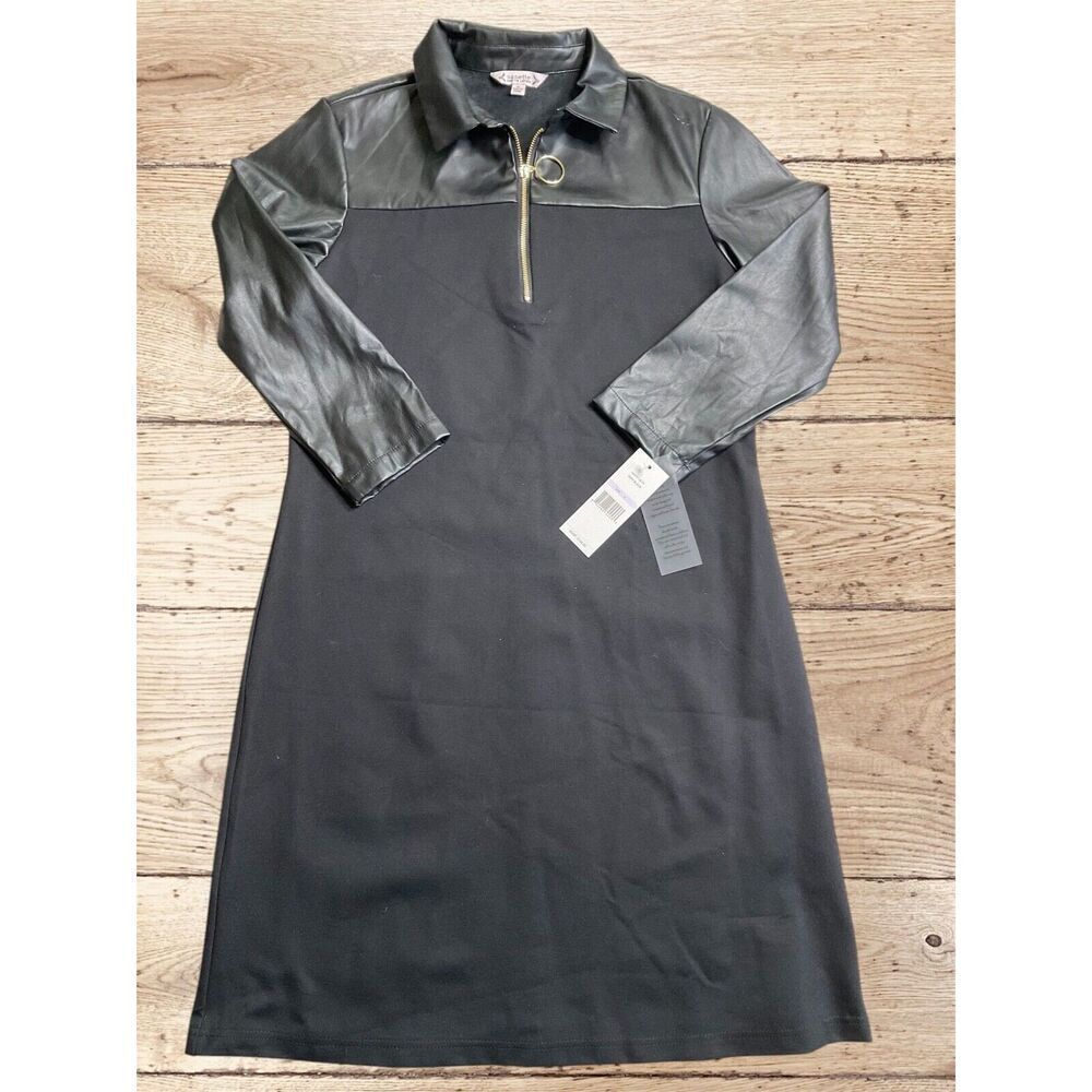 Nanette Lepore Dress zip neck NM1F12L75 little black‎ dress 6